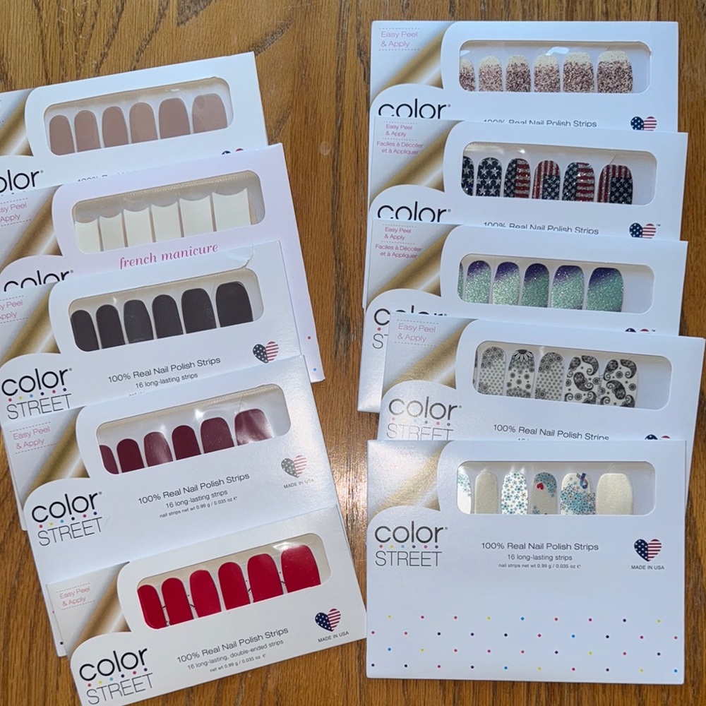 10 new unopened sets of Color Street nail strips